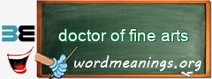 WordMeaning blackboard for doctor of fine arts